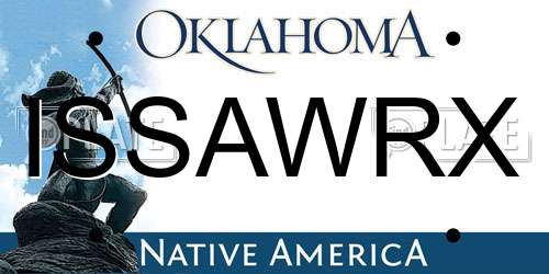 ISSAWRX Oklahoma License Plate