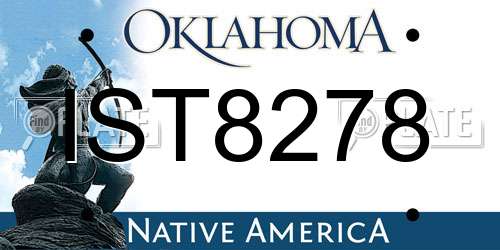 IST8278 Oklahoma License Plate