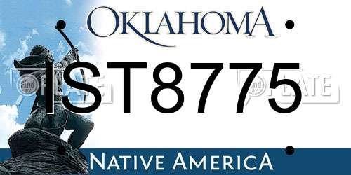 IST8775 Oklahoma License Plate