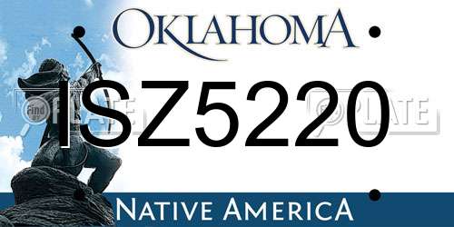 ISZ5220 Oklahoma License Plate
