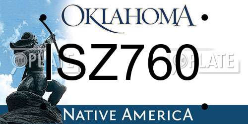 ISZ760 Oklahoma License Plate