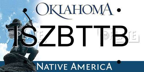 ISZBTTB Oklahoma License Plate