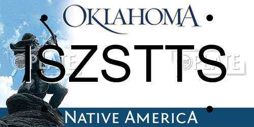 ISZSTTS Oklahoma License Plate