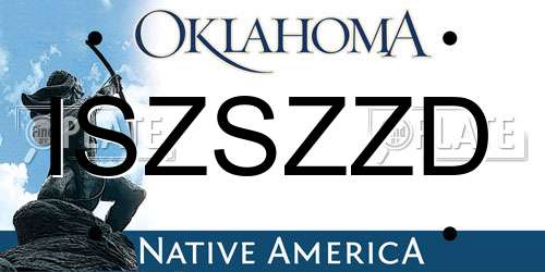 ISZSZZD Oklahoma License Plate