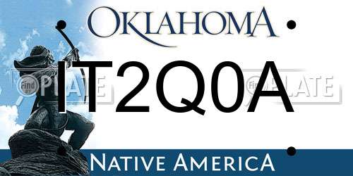 IT2Q0A Oklahoma License Plate