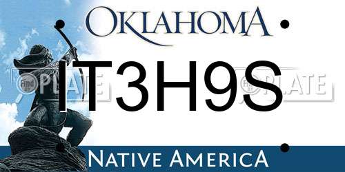 IT3H9S Oklahoma License Plate