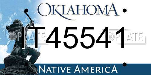 IT45541 Oklahoma License Plate