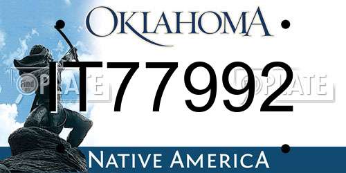 IT77992 Oklahoma License Plate