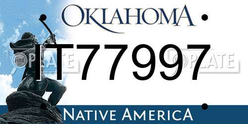 IT77997 Oklahoma License Plate