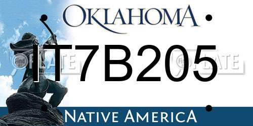 IT7B205 Oklahoma License Plate