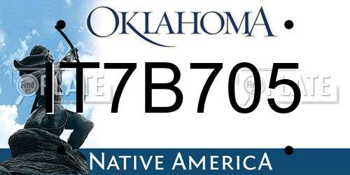 IT7B705 Oklahoma License Plate