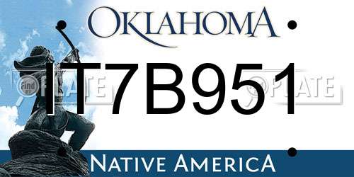 IT7B951 Oklahoma License Plate