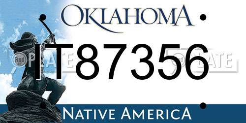 IT87356 Oklahoma License Plate