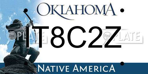IT8C2Z Oklahoma License Plate