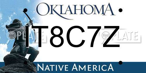 IT8C7Z Oklahoma License Plate
