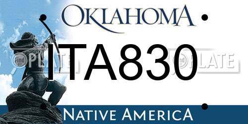 ITA830 Oklahoma License Plate