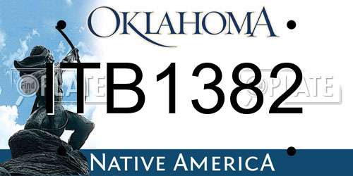ITB1382 Oklahoma License Plate