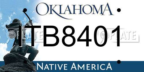 ITB8401 Oklahoma License Plate