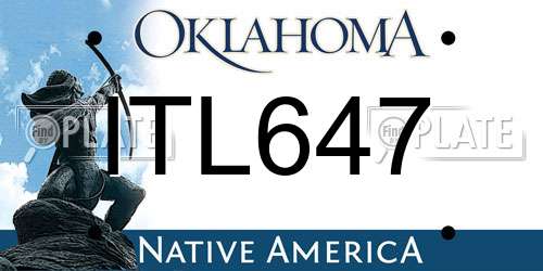 ITL647 Oklahoma License Plate