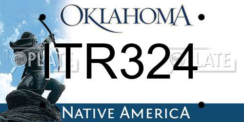 ITR324 Oklahoma License Plate