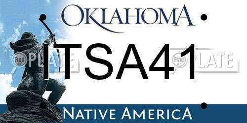 ITSA41 Oklahoma License Plate