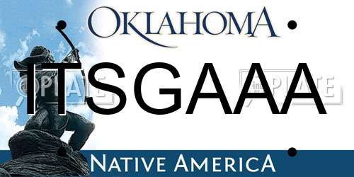 ITSGAAA Oklahoma License Plate