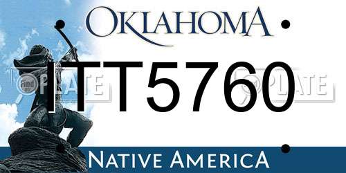ITT5760 Oklahoma License Plate