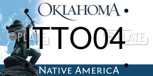 ITTO04 Oklahoma License Plate