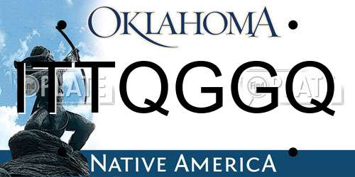 ITTQGGQ Oklahoma License Plate