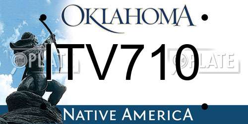 ITV710 Oklahoma License Plate
