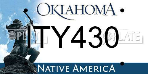 ITY430 Oklahoma License Plate