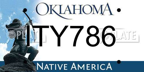 ITY786 Oklahoma License Plate