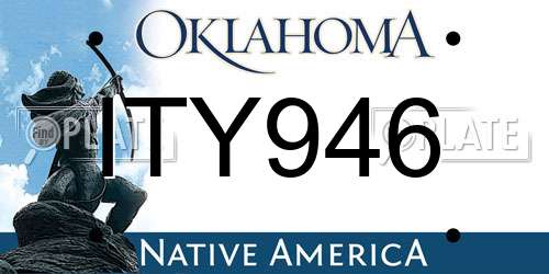 ITY946 Oklahoma License Plate
