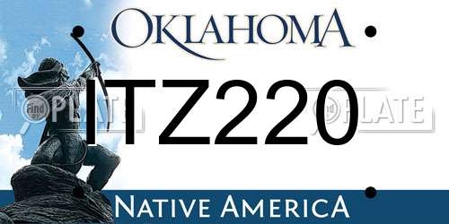 ITZ220 Oklahoma License Plate