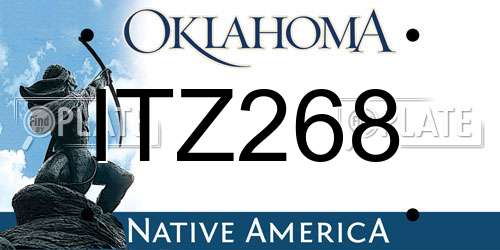 ITZ268 Oklahoma License Plate