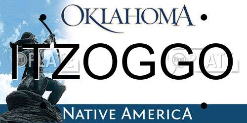 ITZOGGO Oklahoma License Plate
