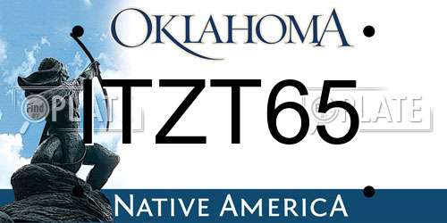 ITZT65 Oklahoma License Plate