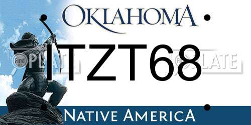 ITZT68 Oklahoma License Plate