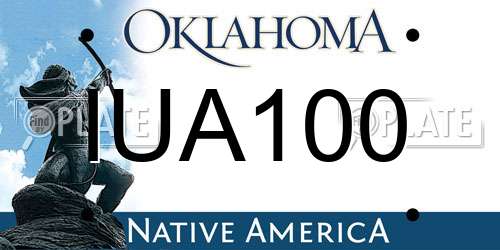 IUA100 Oklahoma License Plate