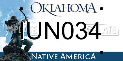 IUN034 Oklahoma License Plate