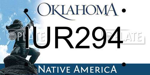 IUR294 Oklahoma License Plate