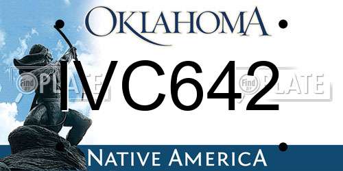 IVC642 Oklahoma License Plate