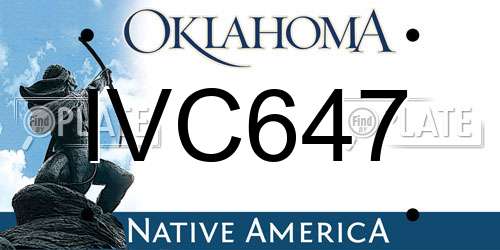 IVC647 Oklahoma License Plate
