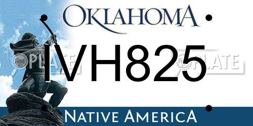 IVH825 Oklahoma License Plate