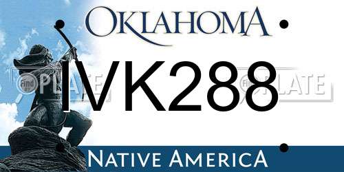 IVK288 Oklahoma License Plate