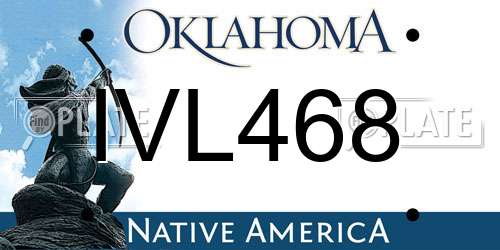 IVL468 Oklahoma License Plate