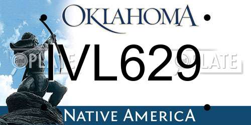 IVL629 Oklahoma License Plate