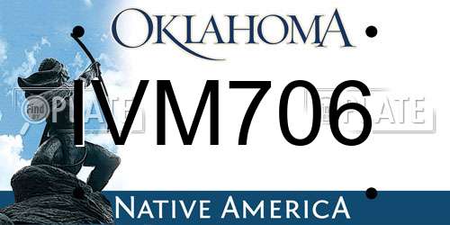 IVM706 Oklahoma License Plate