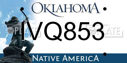 IVQ853 Oklahoma License Plate