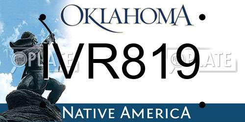 IVR819 Oklahoma License Plate